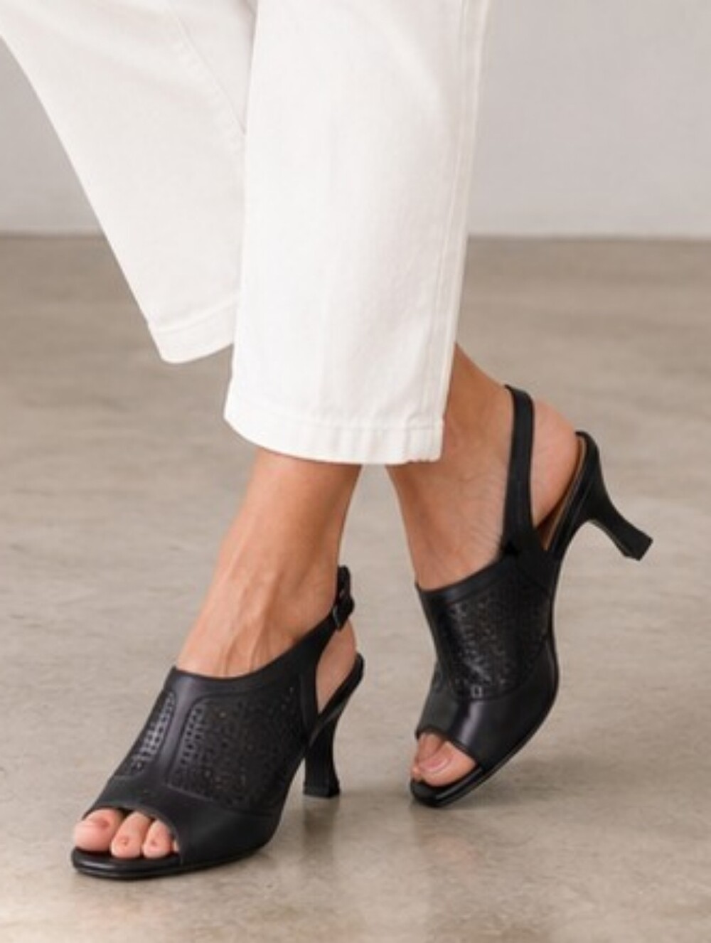LifeStride Memory Foam Peep Toe Slingback Dress Pumps size 7